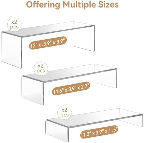 ANDGOO Clear Acrylic Display Risers 2 Sets