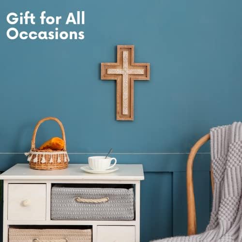 Baysbai Modern Wooden Wall Cross Decor