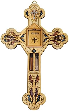 KARMA AND LUCK Multistone Wall Cross Protection Plaque