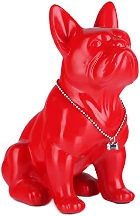 French Bulldog Metal Statue - 9in Red