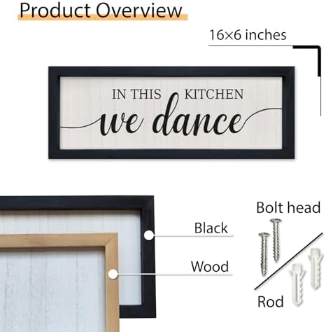 In This Kitchen We Dance Wall Sign 16x6