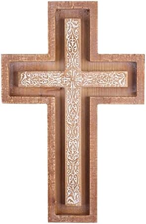 Baysbai Modern Wooden Wall Cross Decor