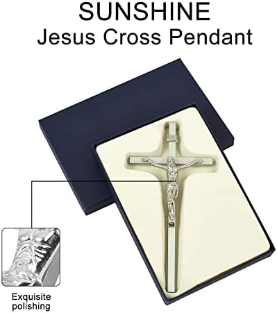 VINETEN 8 Inch Silver Crucifix Wall Cross