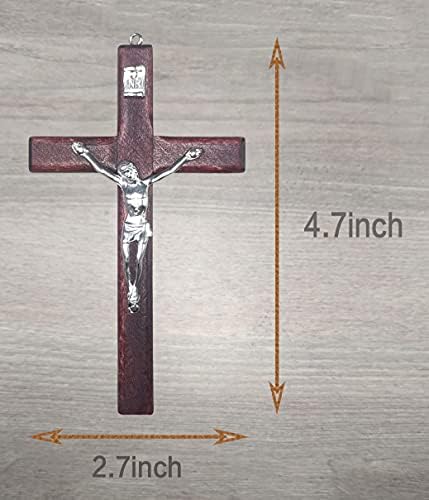 CHENGXIN Catholic Wall Cross 3 Pack Small Wooden Cross with Jesus