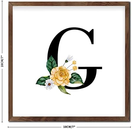 Funny Wood Framed Black Monogram Initial G Sign