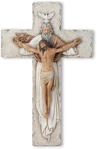 BC Catholic Holy Trinity Crucifix Wall Cross 95 High Inspiring Religious Sculpture