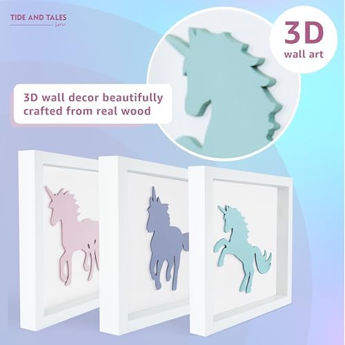 TideAndTales Unicorn Wall Decor Set of 3