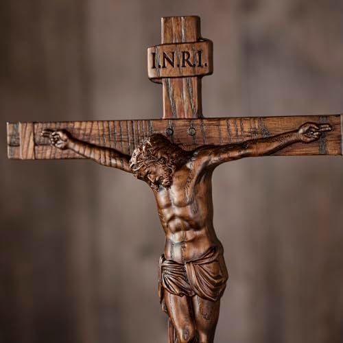BGCOPPER Standing Crucifix Wall Cross 10 Inch