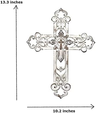 Comfy Hour 13-Inch Silver Wall Cross Religious Decor