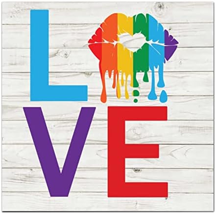 Pride Parade Love Wood Signs 6x6 Wall Art