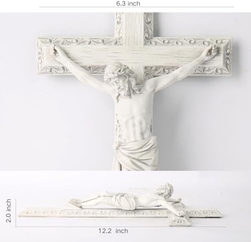 BC Catholic Crucifix Wall Cross 12 Inch Hand Painted