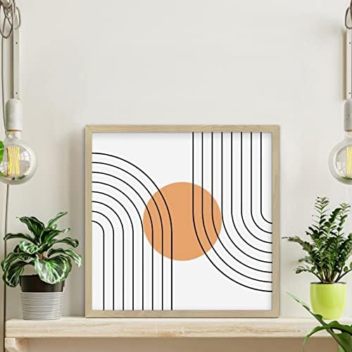Geometry Orange Wood Wall Decor Sign 12x12in