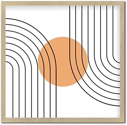 Geometry Orange Wood Wall Decor Sign 12x12in