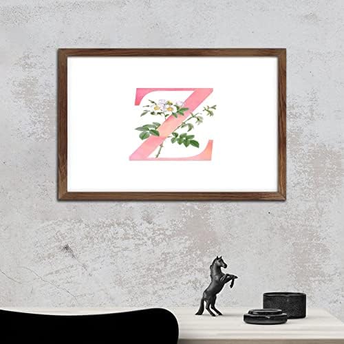 Pink Monogram Initial Z Wood Framed Wall Decor Sign
