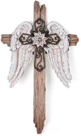 BC Home Decor Angel Wings Cross Wall Dcor