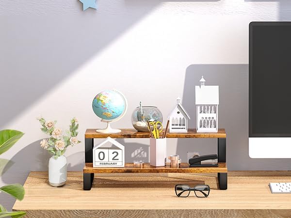 ELITEROO 2 Tier Wooden Display Riser Stand