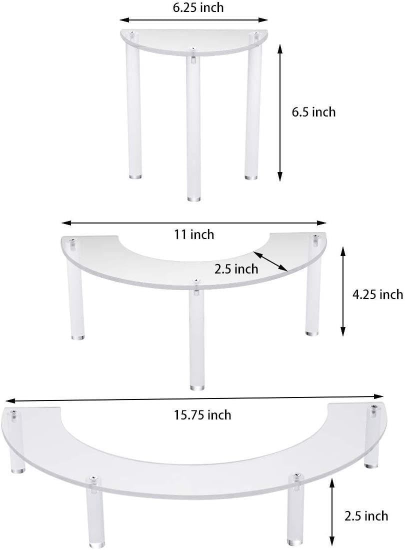 Gonice 2 Pack 3 Tier Clear Acrylic Display Riser