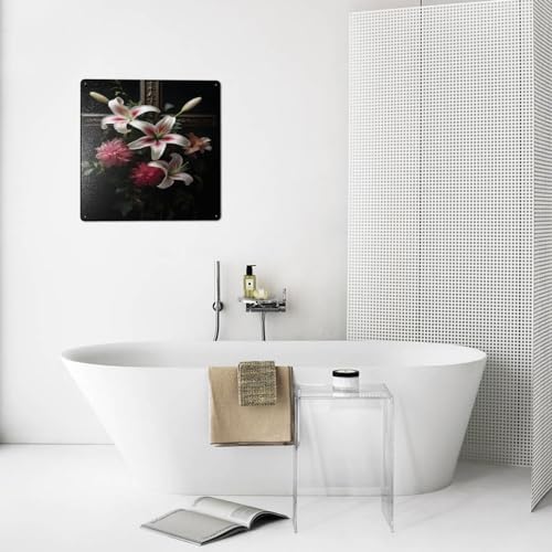 Timeless Elegance Floral Cross Tin Sign Wall Art