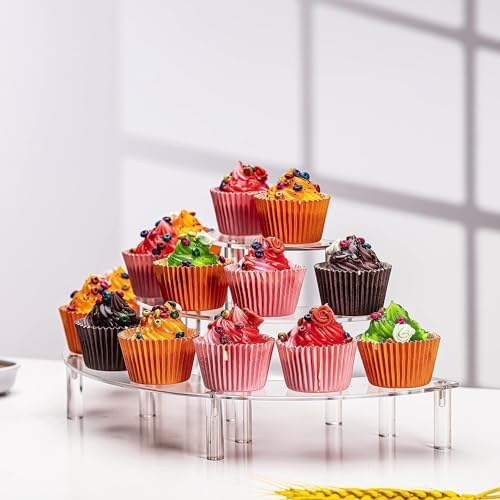 Gonice 2 Pack 3 Tier Clear Acrylic Display Riser