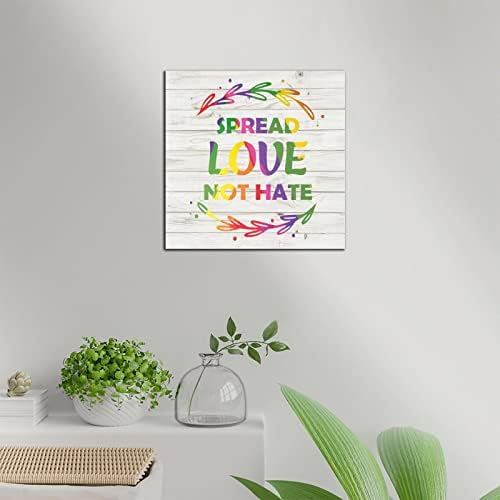 Pride Parade Wood Signs 6x6 Rainbow Wall Art