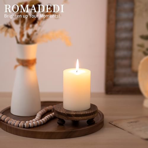 Romadedi Rustic Wood Display Risers - 2 pcs Farmhouse Decor