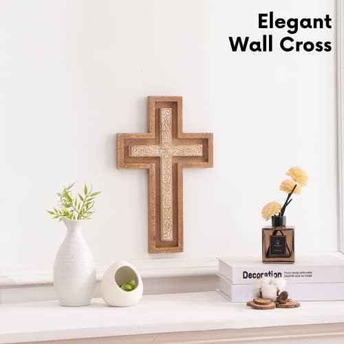 Baysbai Modern Wooden Wall Cross Decor