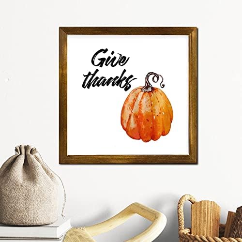 Thanksgiving Day Wood Framed Sign 12x12 Inch