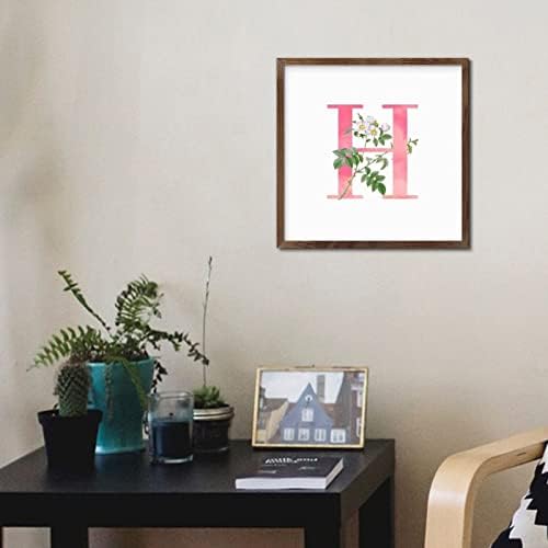 Rustic Wood Framed Printed Sign Wall Art for Front Porch