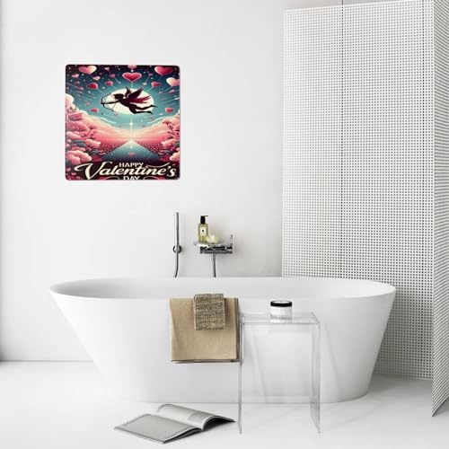 Retro Metal Wall Decor Sign with Love Theme 8x8inch