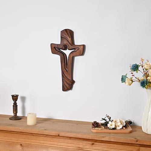 BGCOPPER Wooden Cross Wall Decor 14 Inch