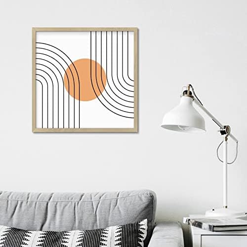Geometry Orange Wood Wall Decor Sign 12x12in