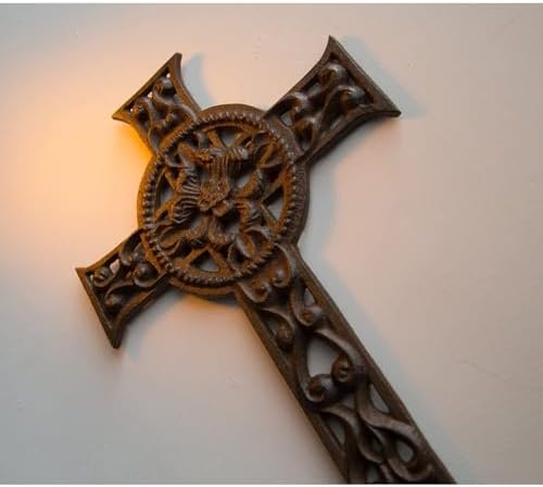 Juvale Dark Bronze Wrought Iron Celtic Cross Wall Decor