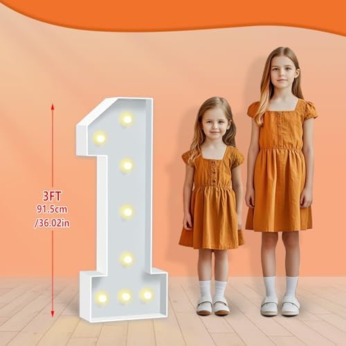HITINO 3FT Marquee Number 1 Light Up Decor