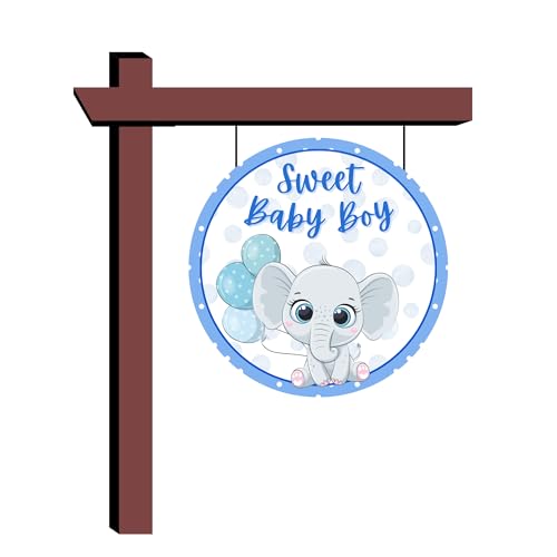 Sweet Baby Boy Elephant Decor Sign