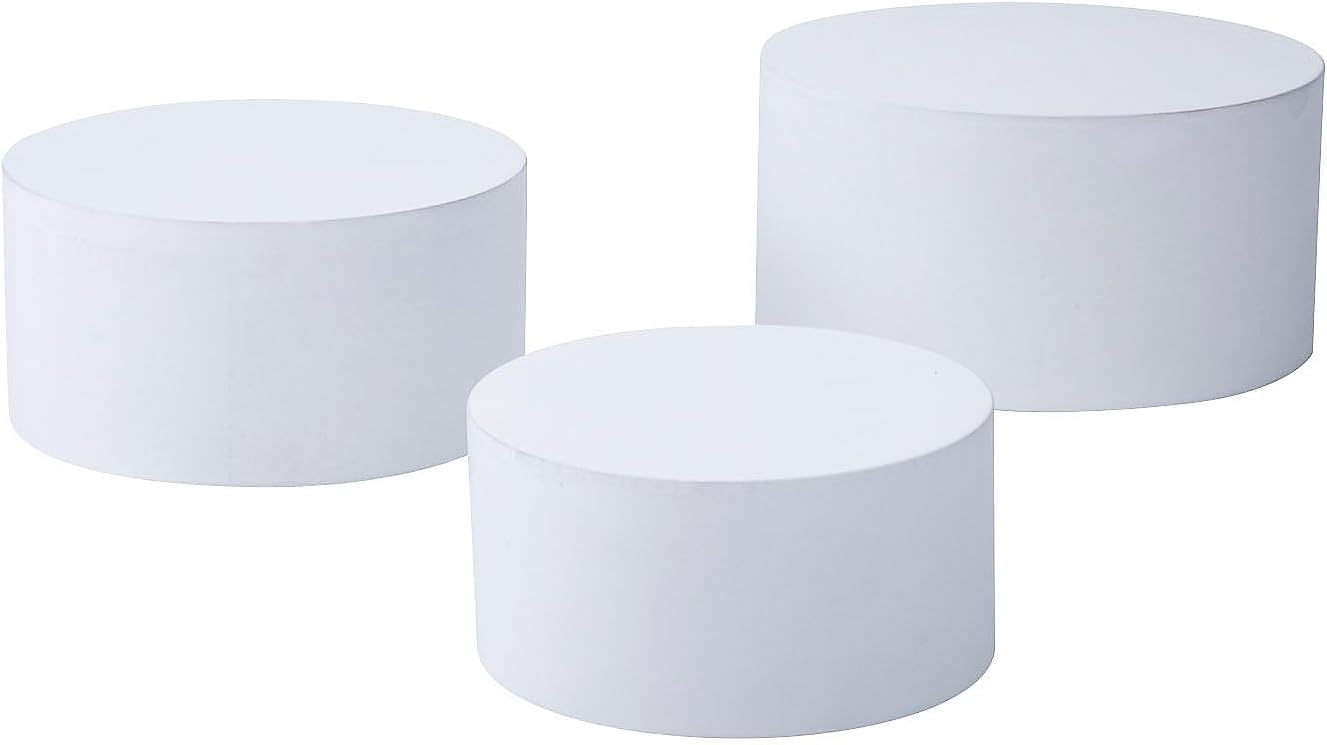 Fun Express White Round Buffet Riser Set 3 Pieces