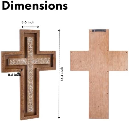 Baysbai Modern Wooden Wall Cross Decor
