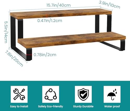 ELITEROO 2 Tier Wooden Display Riser Stand
