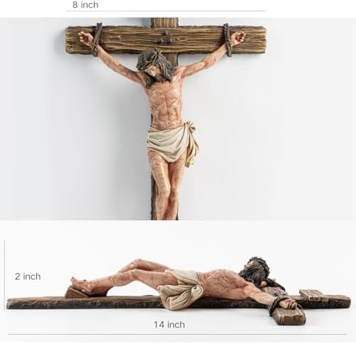 DevotedWalls 14 Inch Catholic Crucifix for Wall