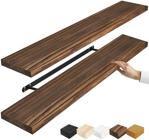 Sorbus 35-inch Solid Wood Floating Shelves Set of 2