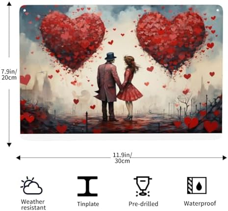 Urban Love Oasis Floating Hearts Tin Sign