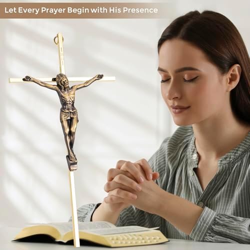 ACHIBANG 10 Inch Gold Crucifix Wall Cross