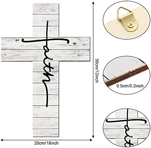Jetec Faith Cross Wall Art Wooden Christian Decor