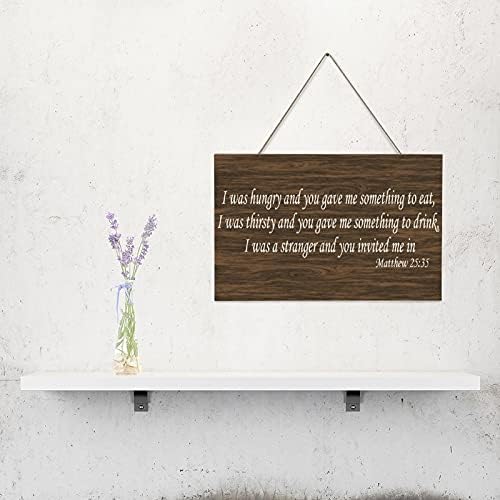 Rustic Wooden Plaque Matthew 2535 Wall Decoration