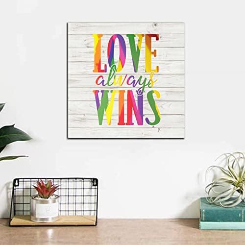 Pride Parade Love Always Wins Wood Signs 8x8