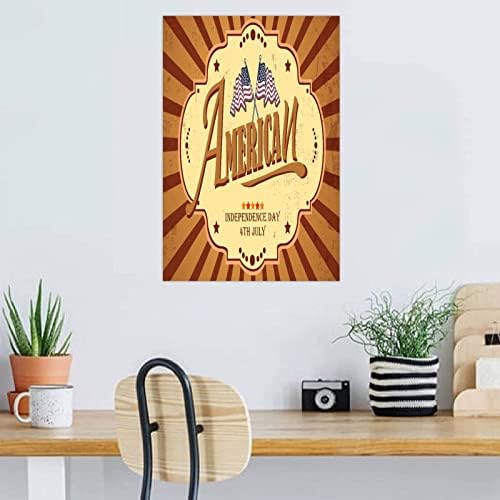 American Patriotic 4th of July USA Flag Wooden Plaque Sign