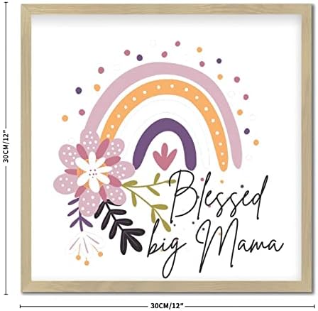 Blessed Big Mama Framed Wood Sign 12x12in