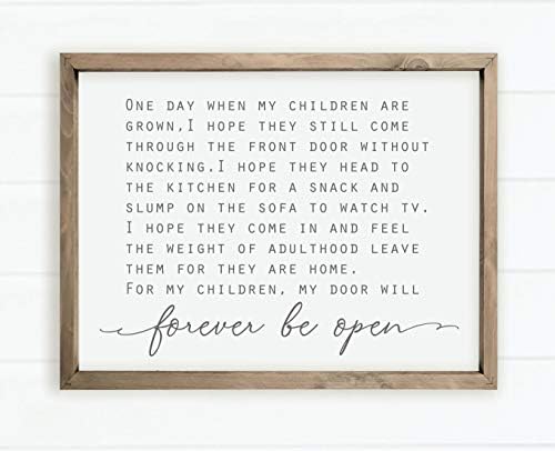 My Door Will Forever Be Open Framed Grandparent Wood Wall Sign