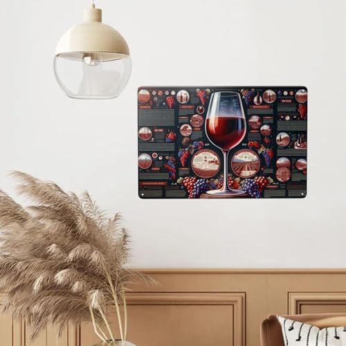Sommeliers Choice Red Wine Guide Metal Tin Wall Art Sign 55x8inch