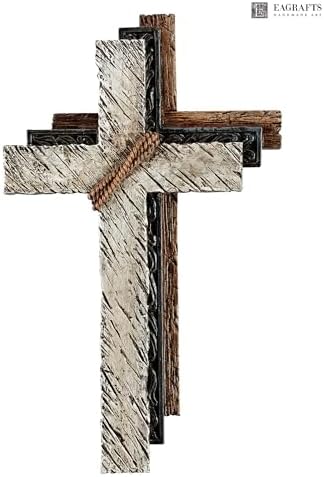 Eagrafts Wood Texture Resin Wall Cross