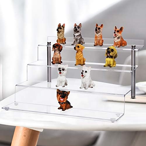 CECOLIC 4 Tier Acrylic Display Riser Stand Large 4 Pack